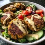 Air fryer falafel salad bowls