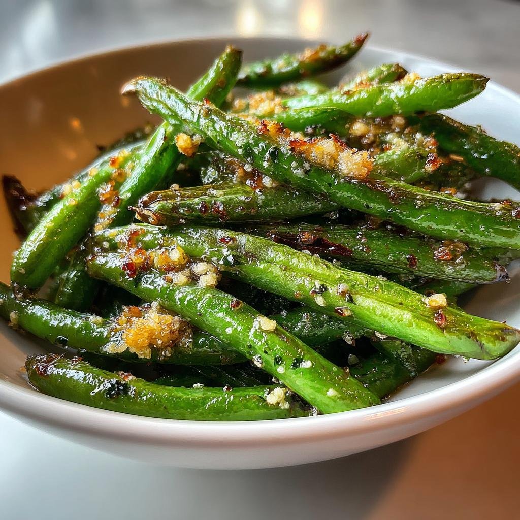 Air fryer garlic parmesan green beans