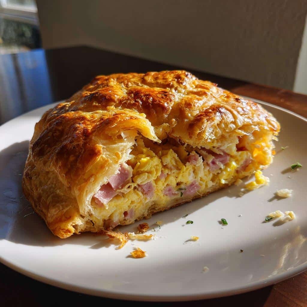 Air fryer ham and cheese egg hand pies - detail 1