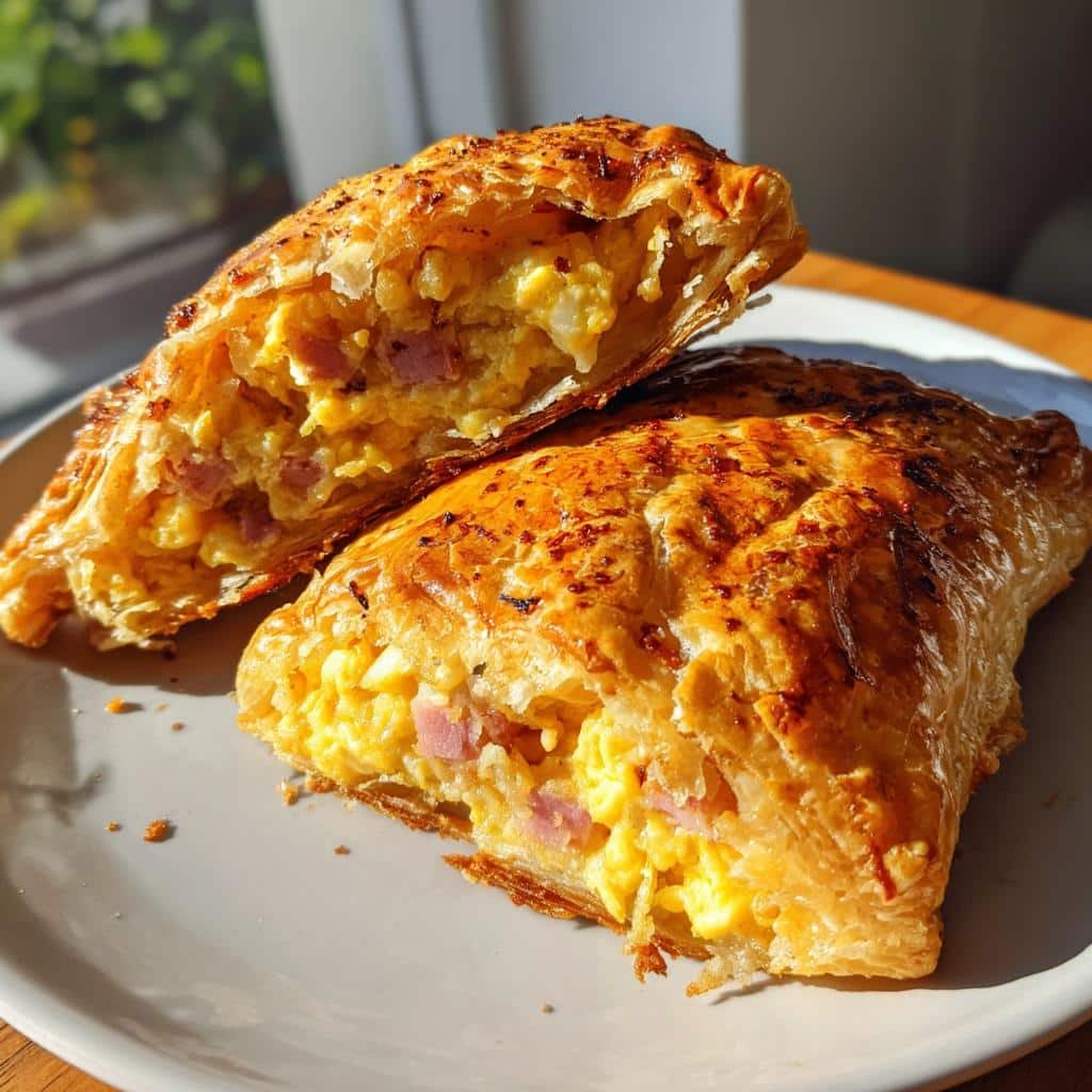 Air fryer ham and cheese egg hand pies