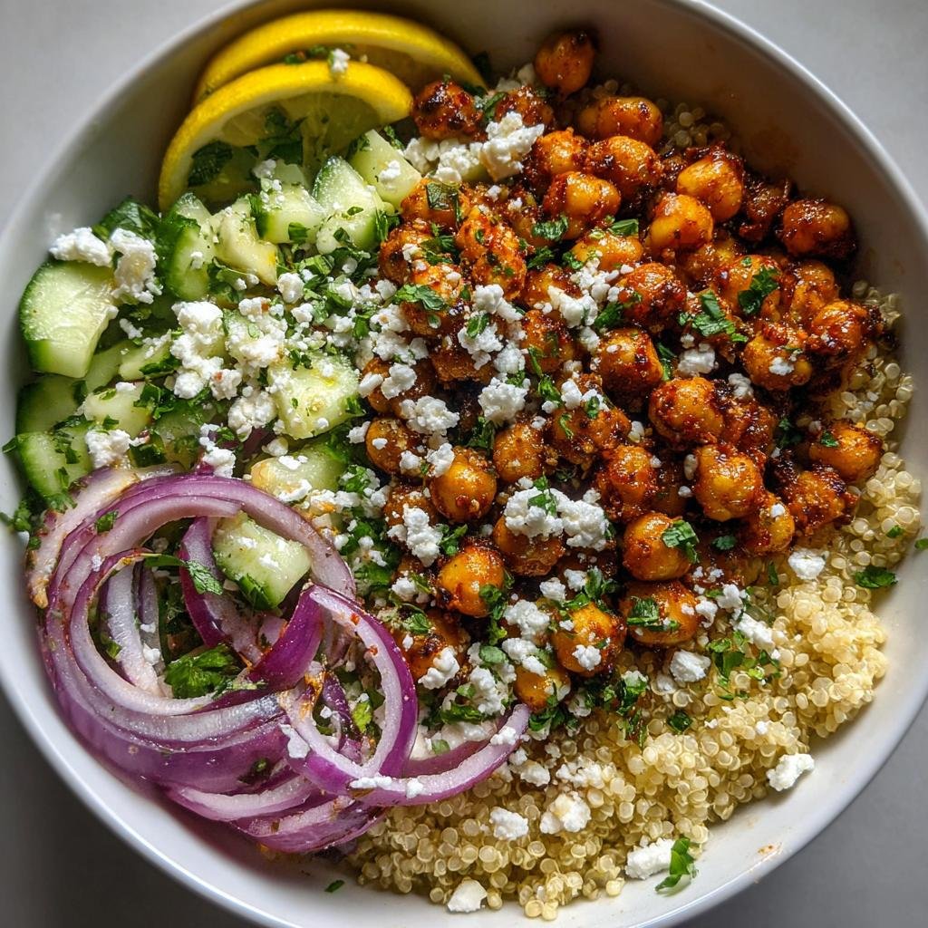 Air fryer harissa chickpea bowls - detail 1