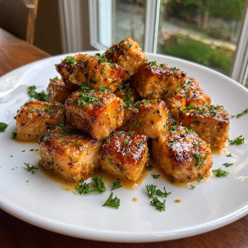Air fryer honey mustard salmon bites