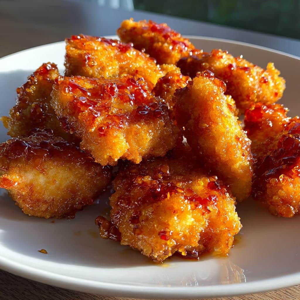 Air fryer hot honey chicken breast bites - detail 1