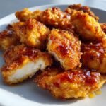 Air fryer hot honey chicken breast bites