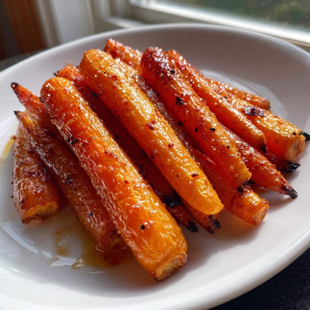 Air fryer maple chili carrots - detail 1