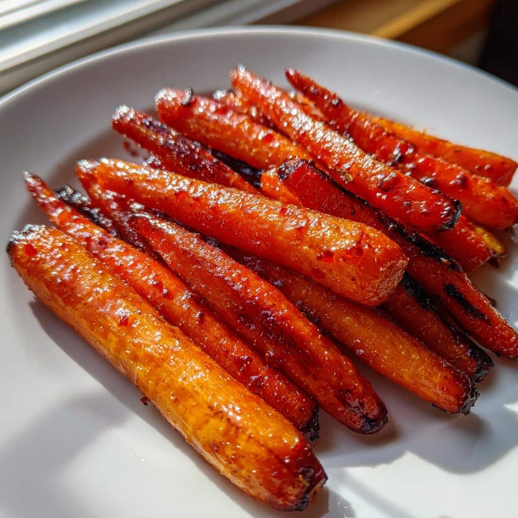 Air fryer maple chili carrots