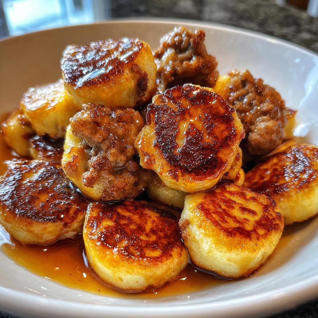 Air fryer maple sausage pancake bites - detail 1