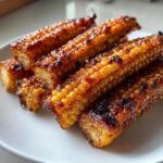 Air fryer miso butter corn ribs