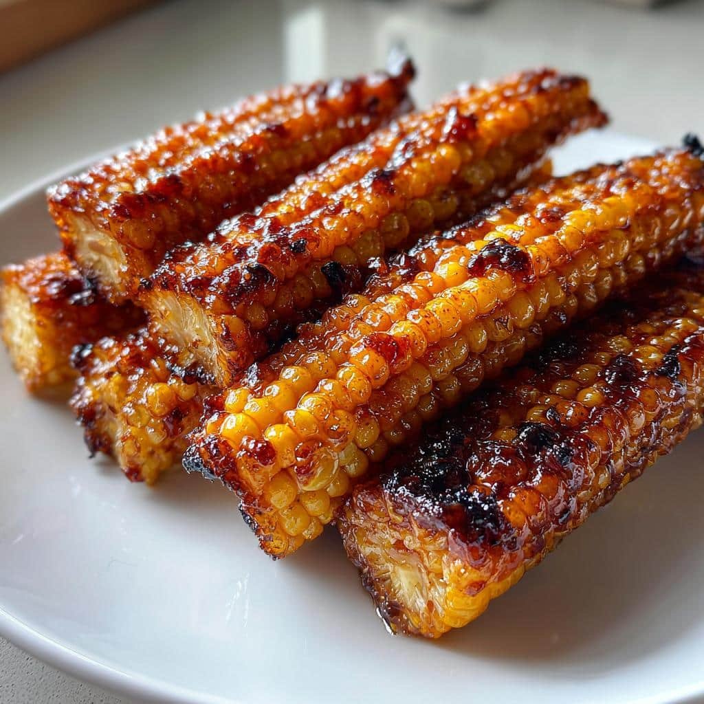 Air fryer miso butter corn ribs