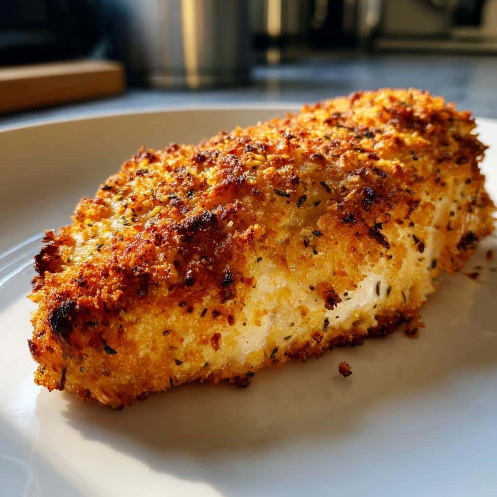 Air fryer parmesan crusted chicken breast