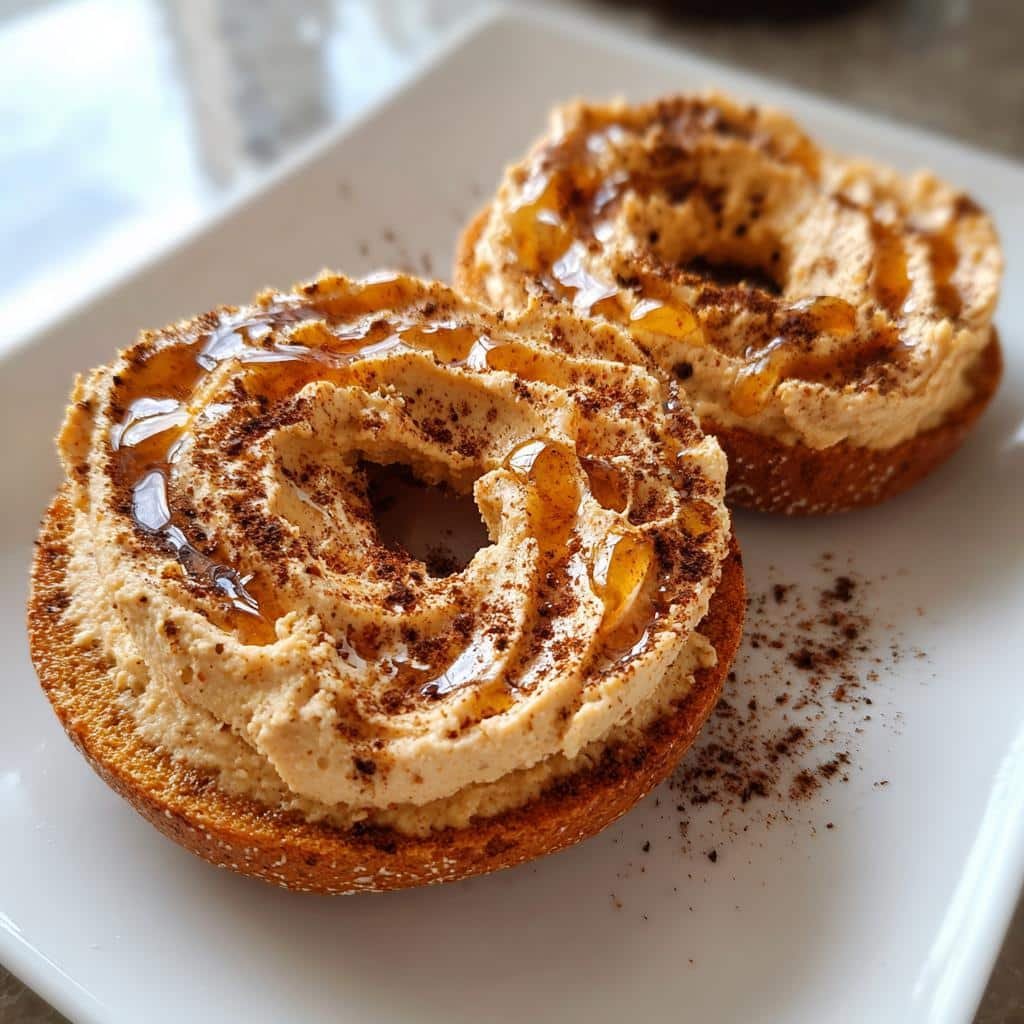 Air fryer pumpkin cream cheese bagel thins - detail 1
