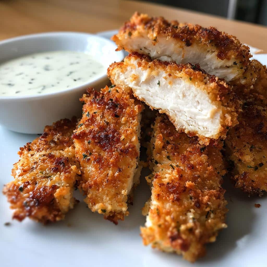 Air fryer ranch chicken breast strips