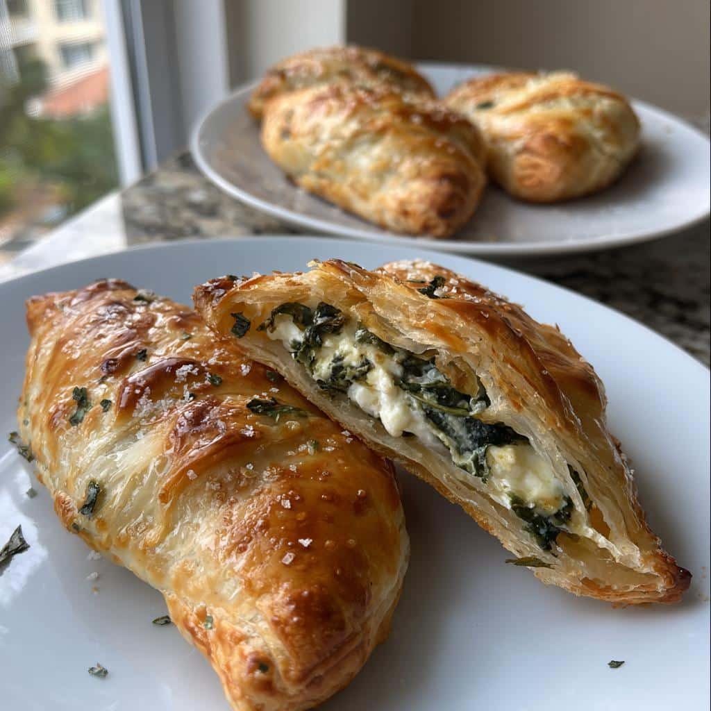 Air fryer spinach feta breakfast pockets - detail 1