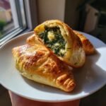 Air fryer spinach feta breakfast pockets