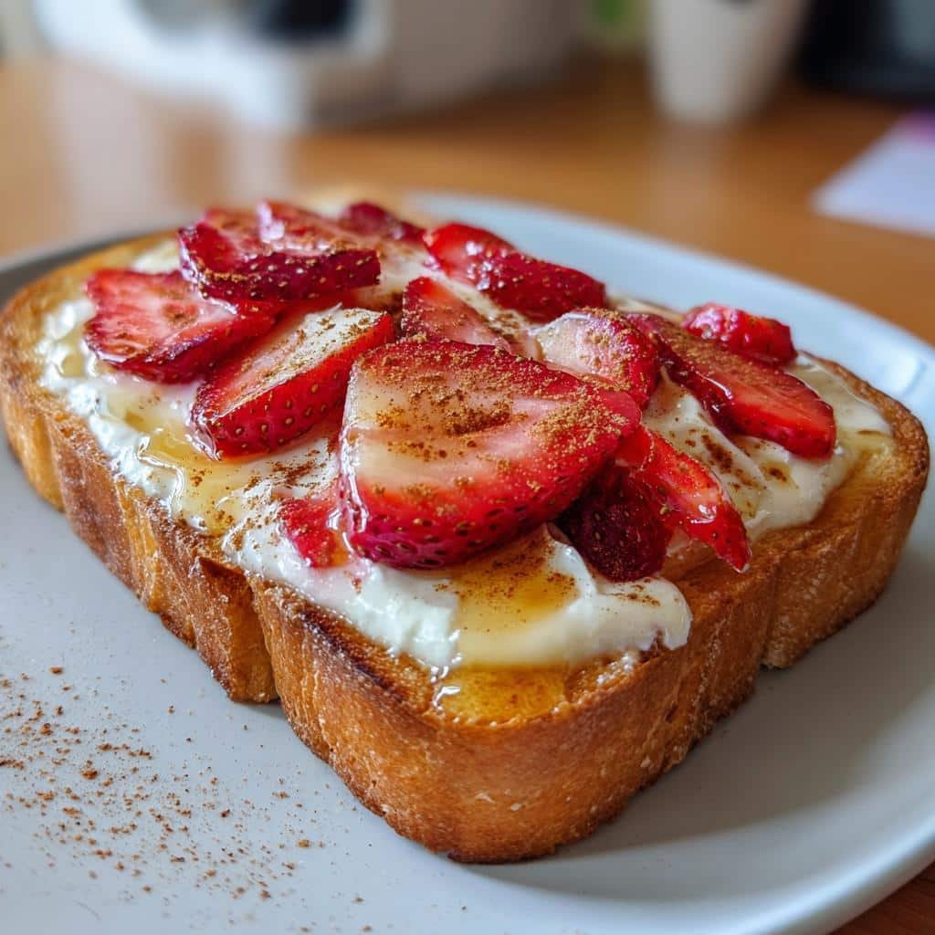 Air fryer strawberry cream cheese toast - detail 1