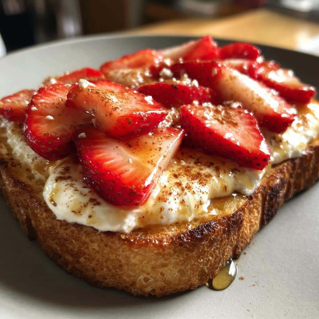 Air fryer strawberry cream cheese toast
