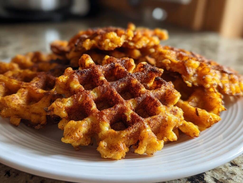 Air fryer sweet potato waffle fries