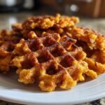Air fryer sweet potato waffle fries