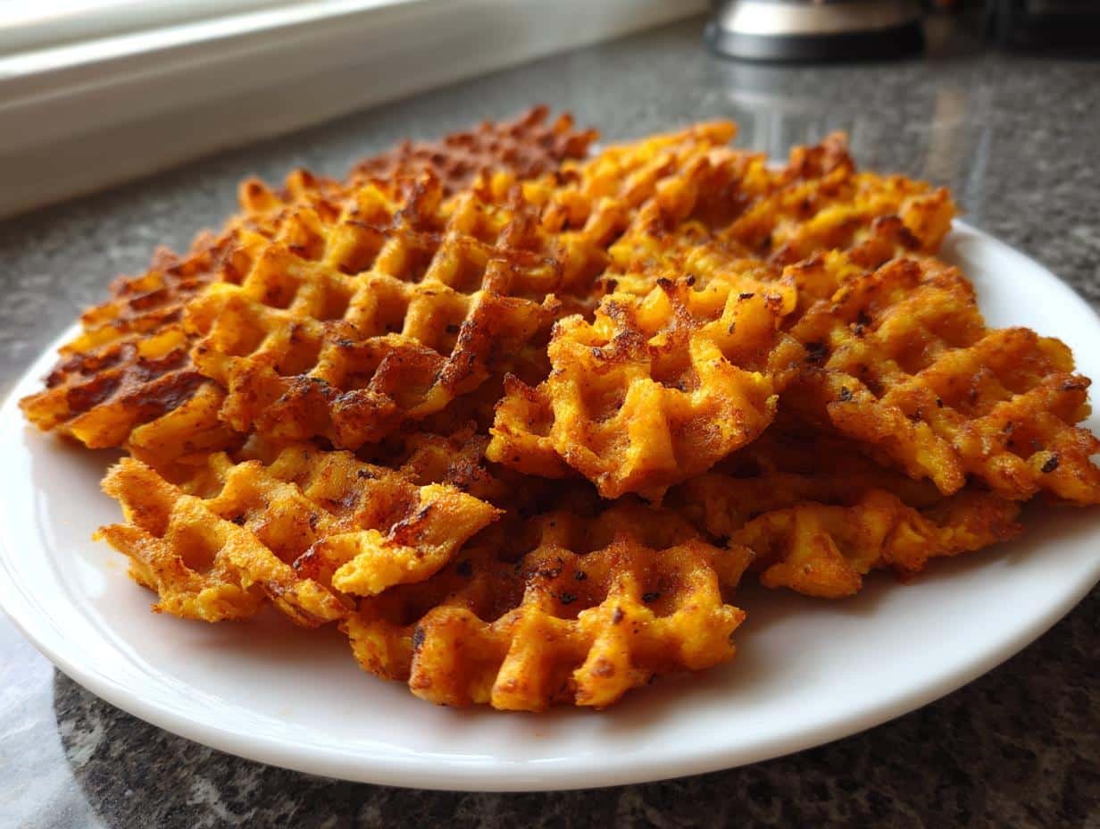 Air fryer sweet potato waffle fries - detail 2