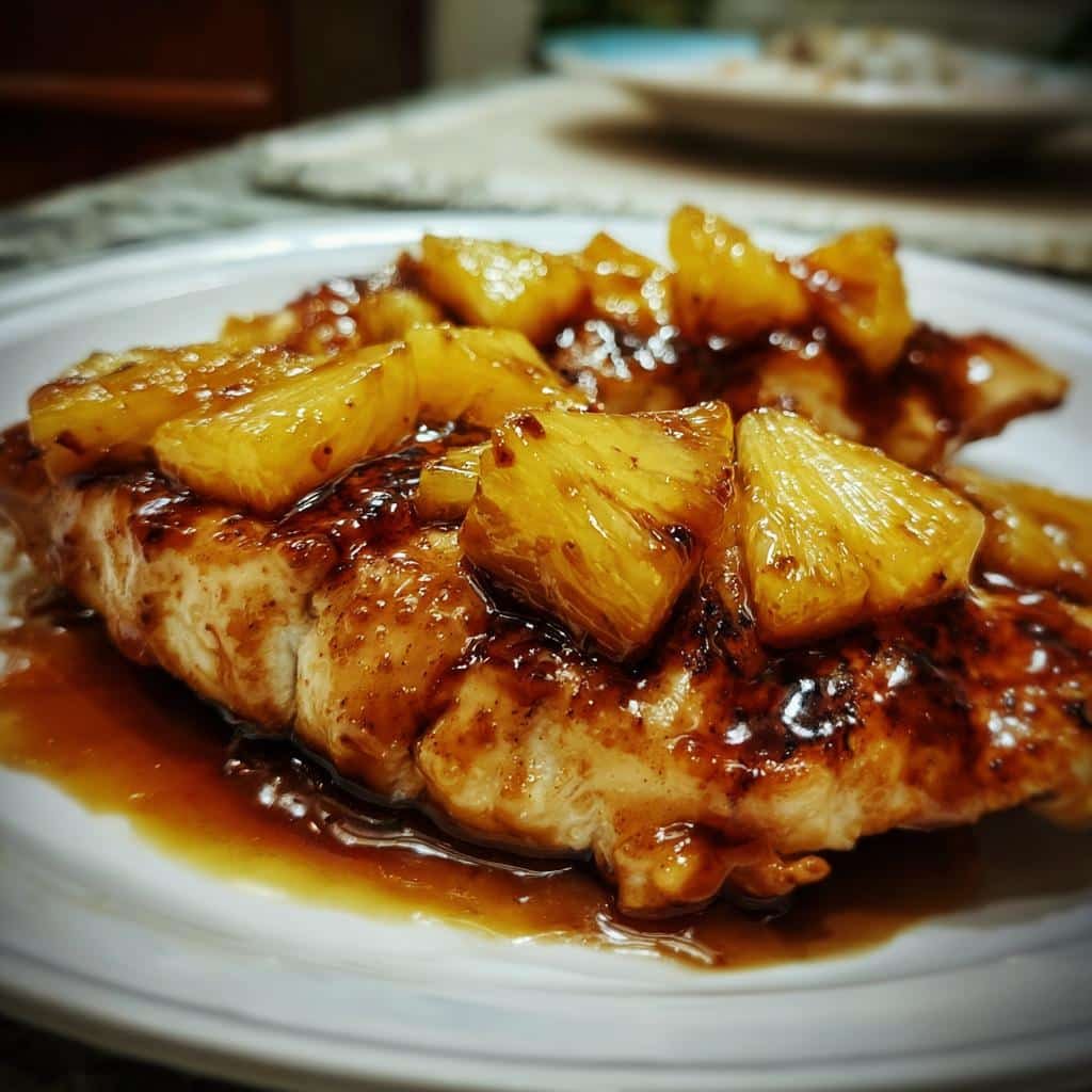 Air fryer teriyaki pineapple chicken breast - detail 1