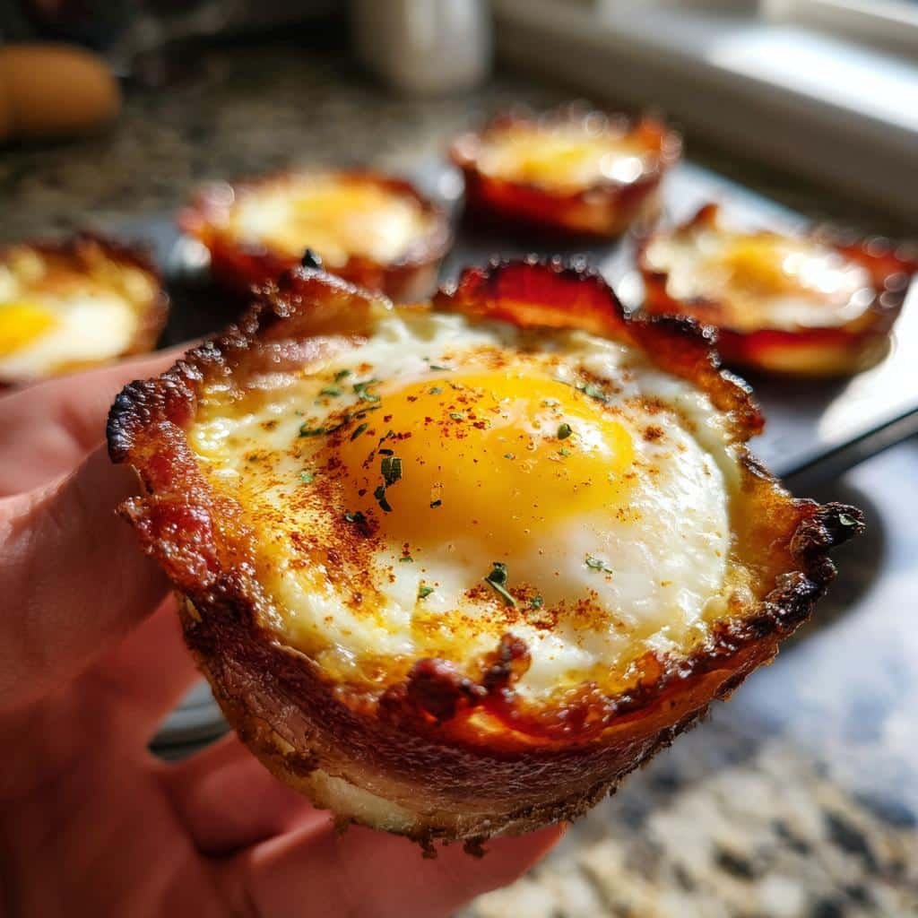 Air fryer turkey bacon egg cups - detail 1