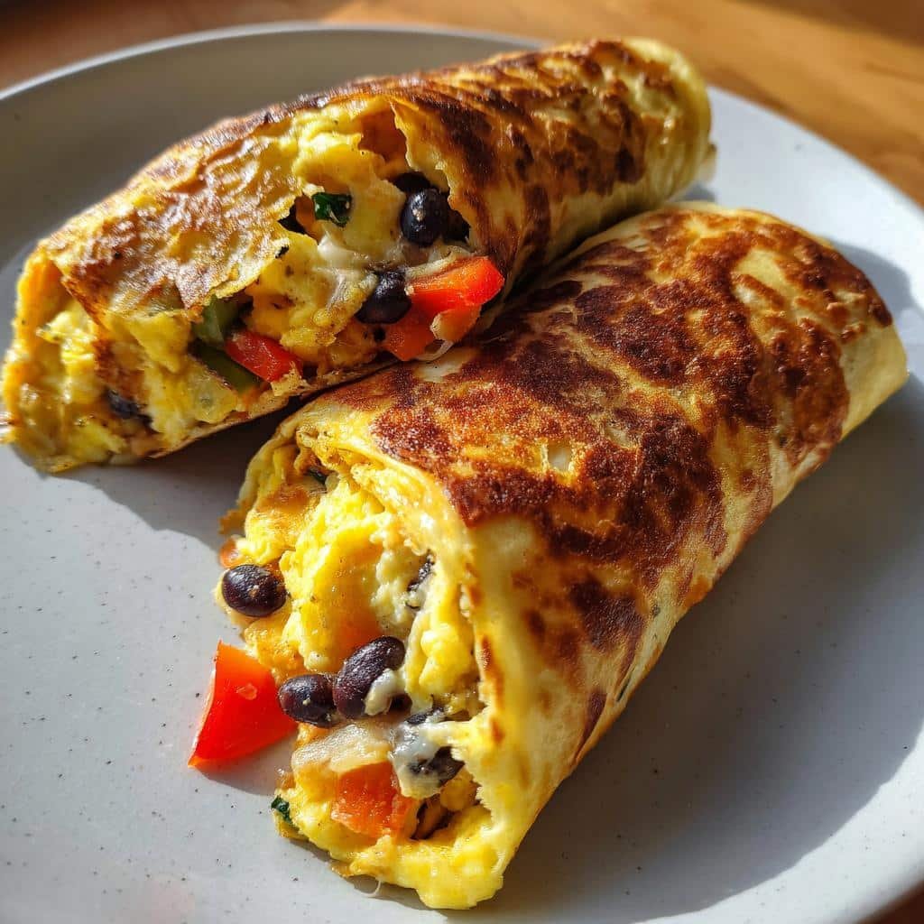 Air fryer veggie packed breakfast burritos - detail 1