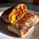 Air fryer veggie packed breakfast burritos