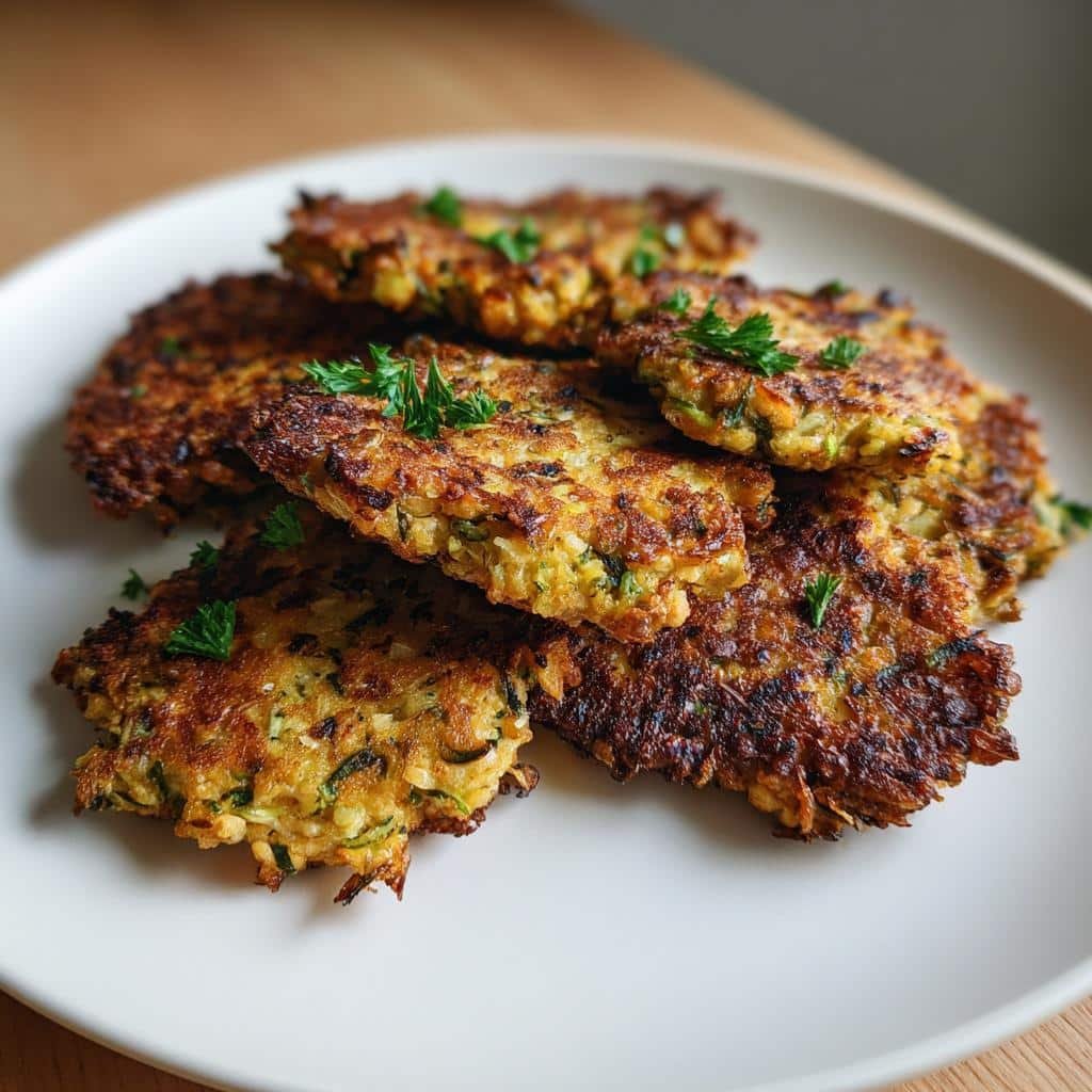 Air fryer zucchini lentil fritters - detail 1