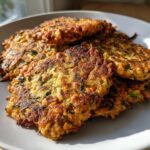 Air fryer zucchini lentil fritters