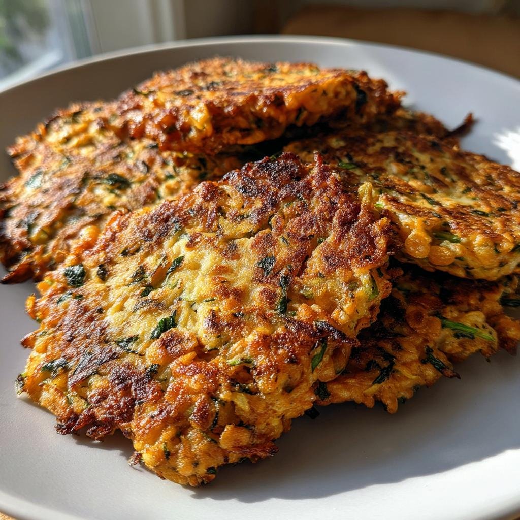 Air fryer zucchini lentil fritters