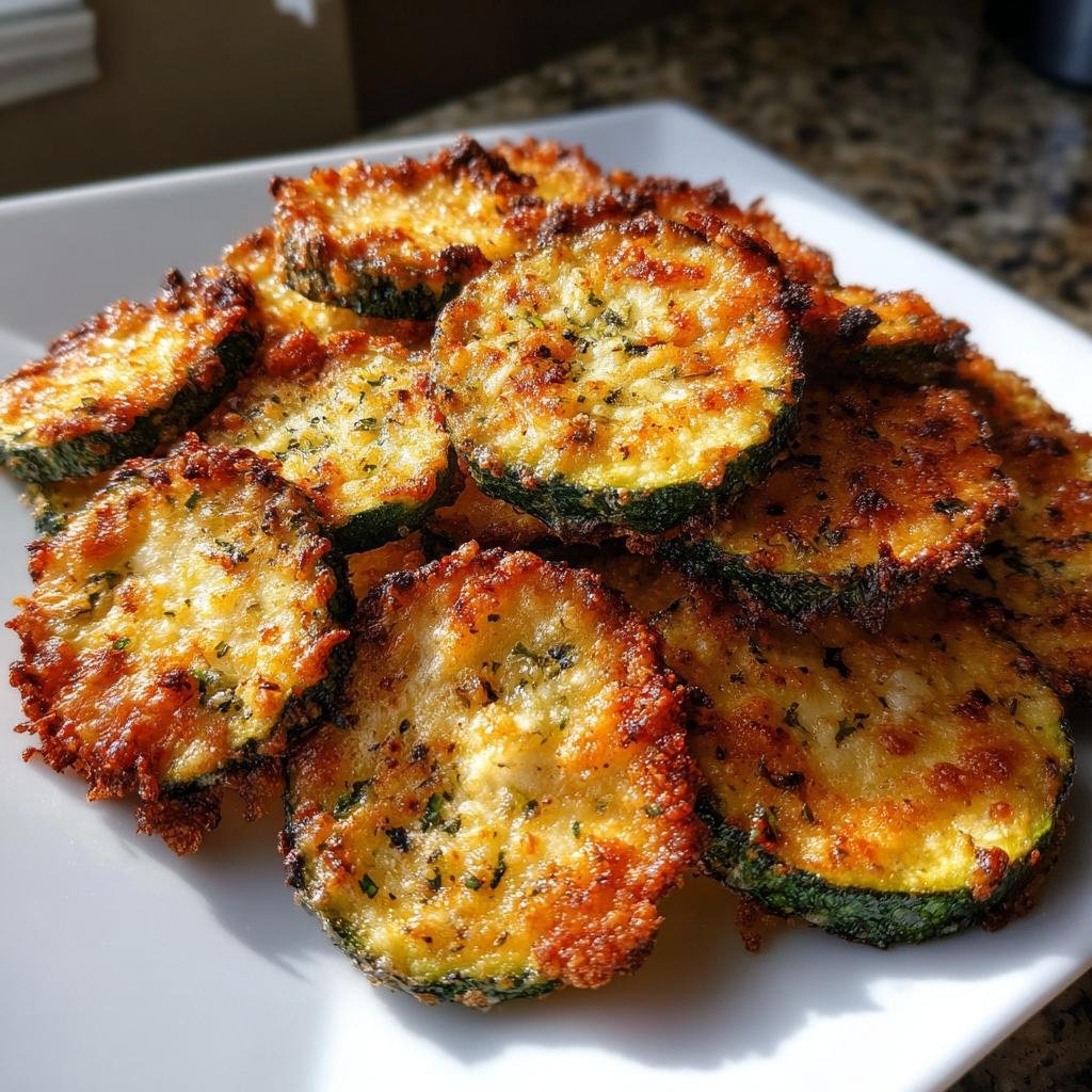 Air fryer zucchini parmesan chips