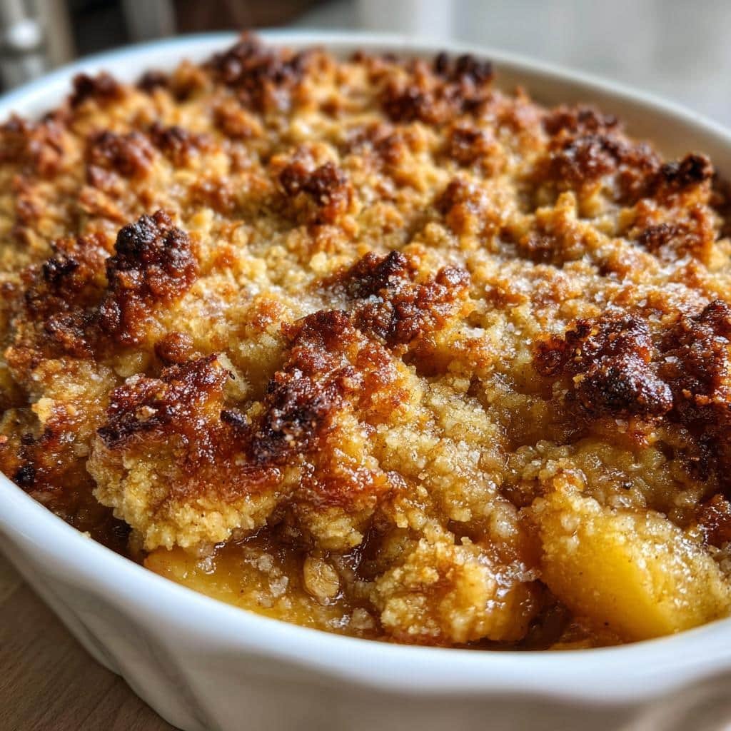 air fryer apple crisp with oatmeal streusel
