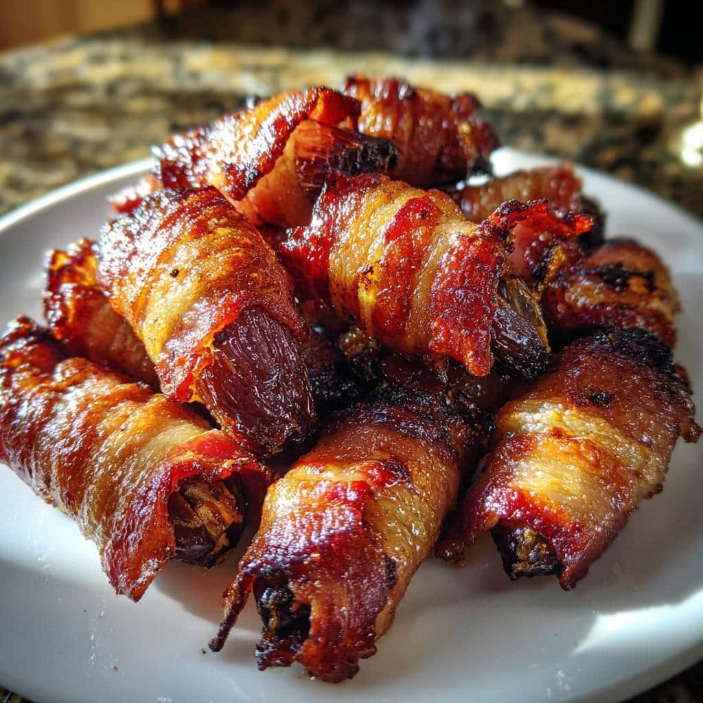 air fryer bacon wrapped dates - detail 1
