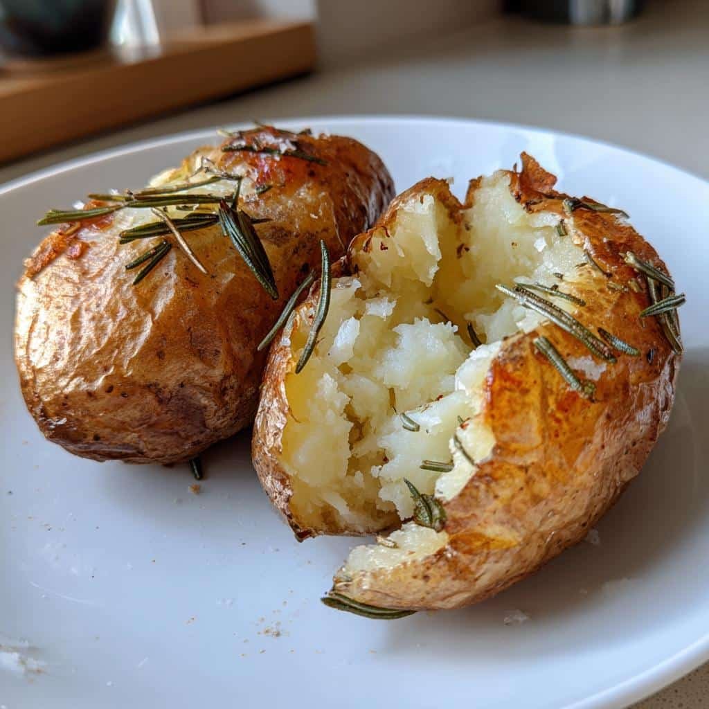 air fryer baked potatoes with rosemary