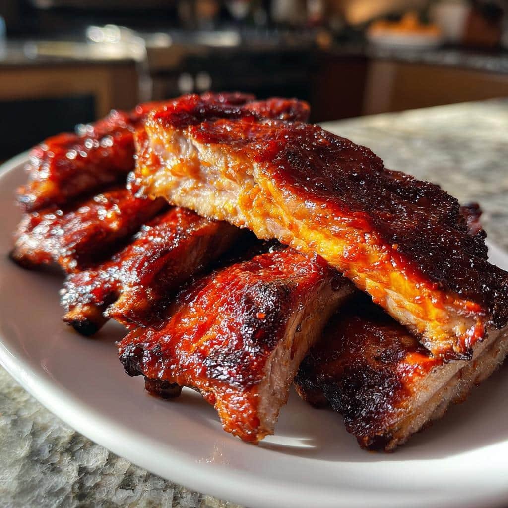 air fryer barbecue ribs - detail 1