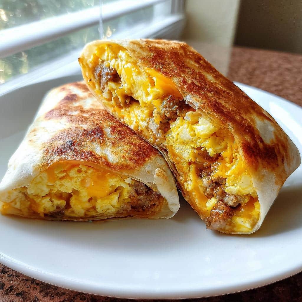 air fryer breakfast burritos - detail 1