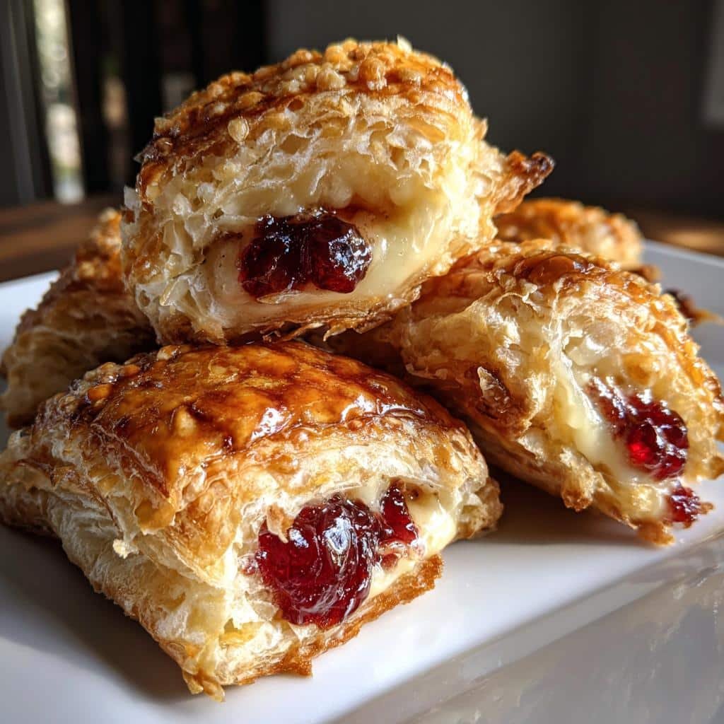 air fryer brie cranberry puffs