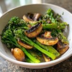 air fryer broccolini with mushrooms