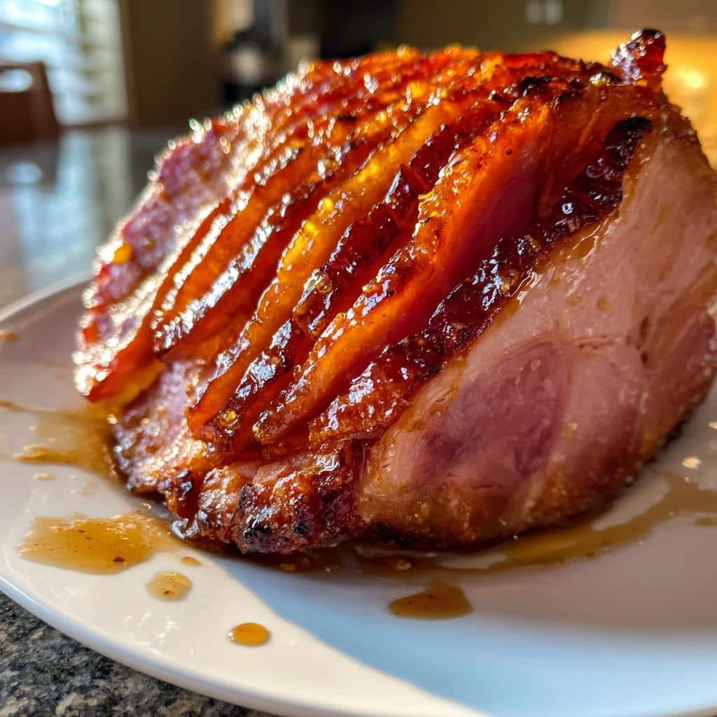 air fryer brown sugar ham - detail 1