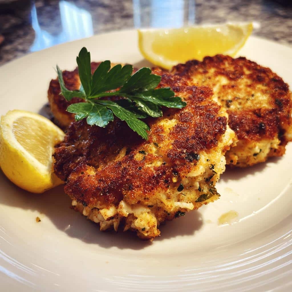 air fryer cajun crab cakes - detail 1