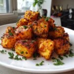 air fryer cheesy roasted sweet potatoes