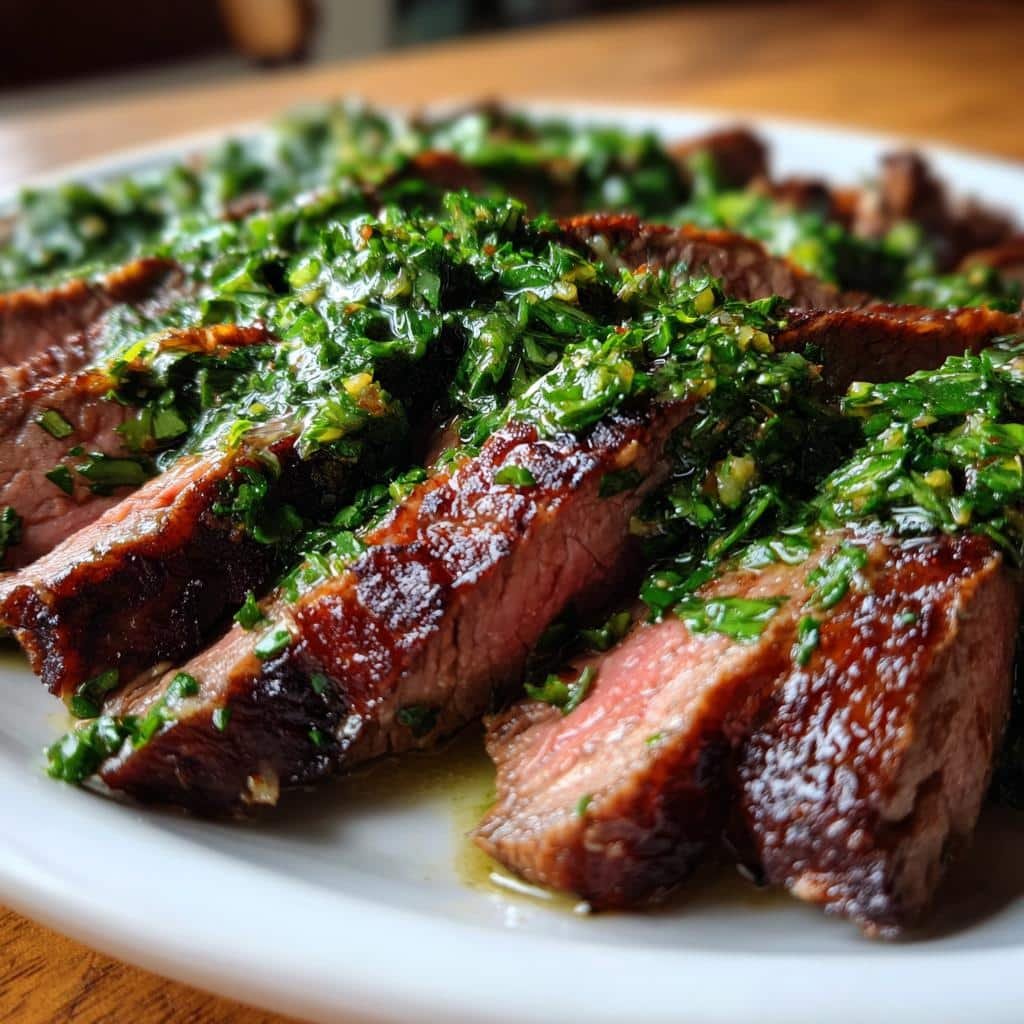 air fryer chimichurri steak - detail 1