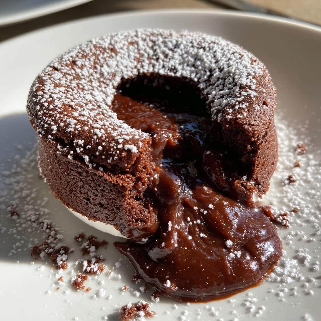 air fryer chocolate lava cakes - detail 1