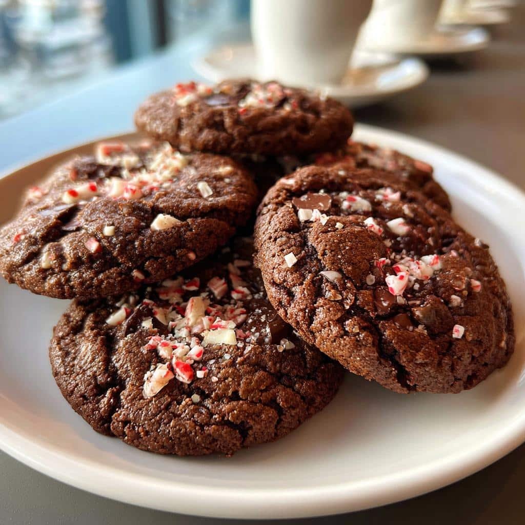 air fryer chocolate peppermint cookies
