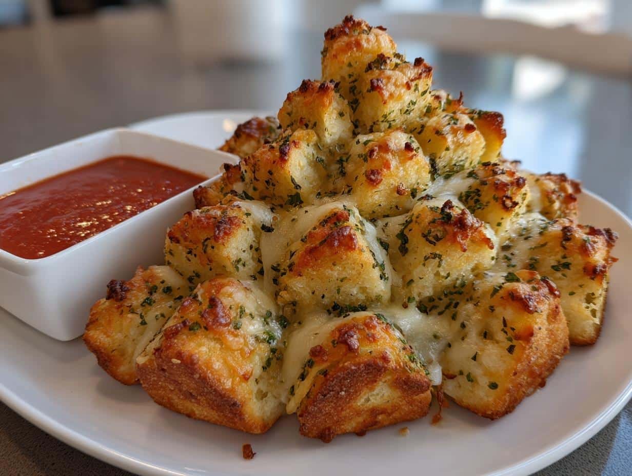 air fryer christmas tree pull apart bread - detail 1