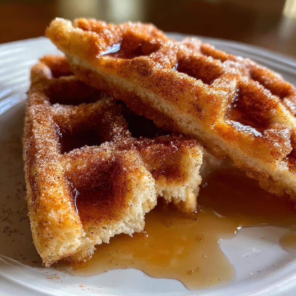 air fryer churro waffles - detail 1