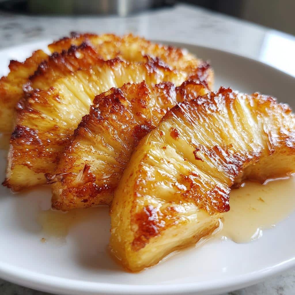 air fryer cinnamon roasted pineapple - detail 1