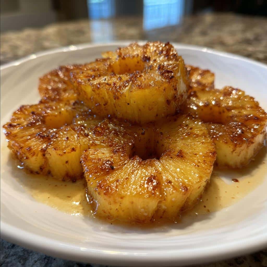 air fryer cinnamon roasted pineapple