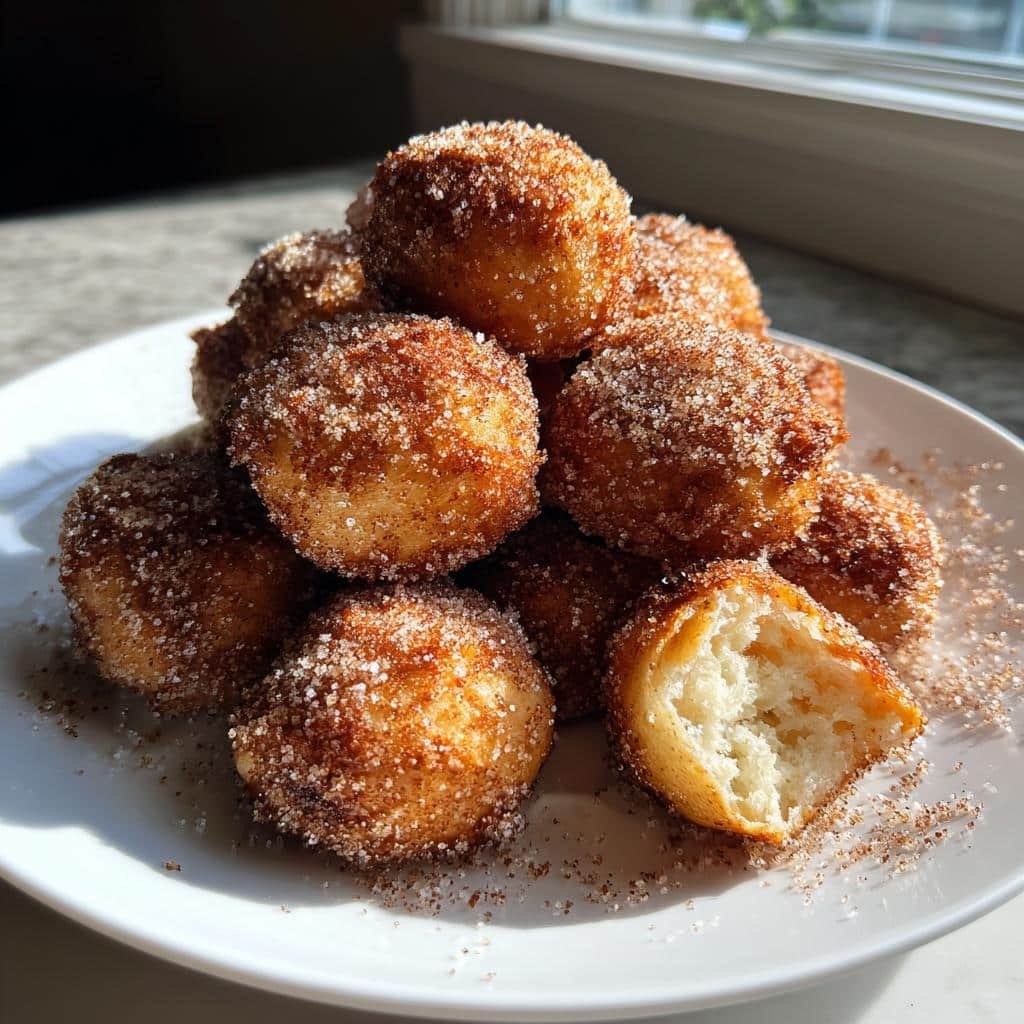 air fryer cinnamon sugar pretzel bites - detail 1