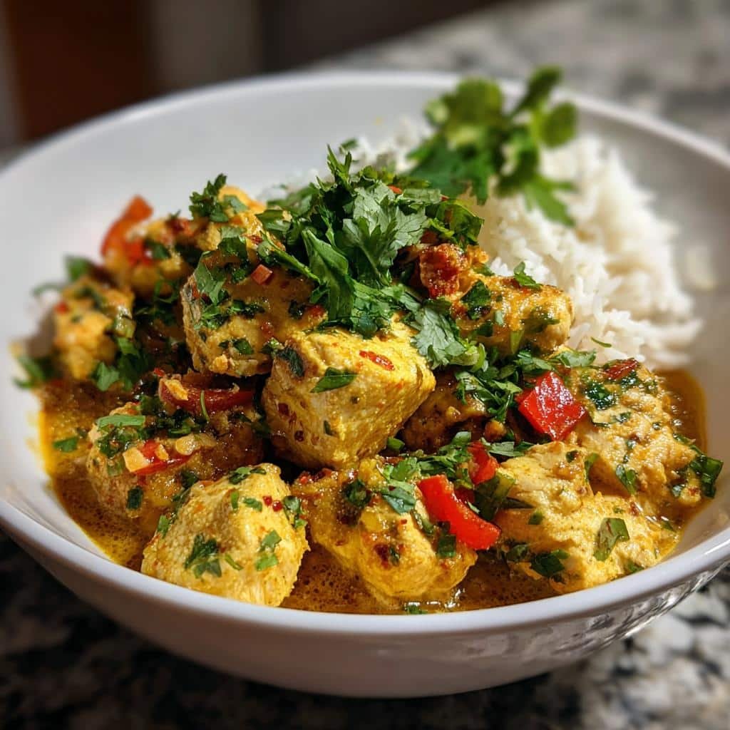 air fryer coconut curry chicken - detail 1